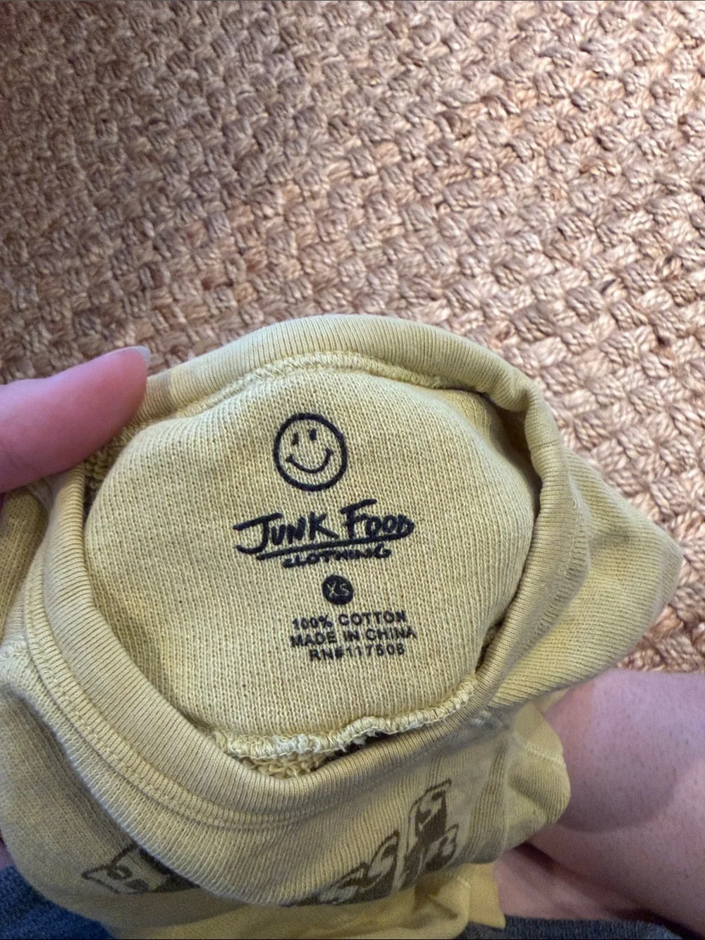 Junk Food Clothing Kids Sweatshirt in Light Olive with Snoopy Hug Graphic